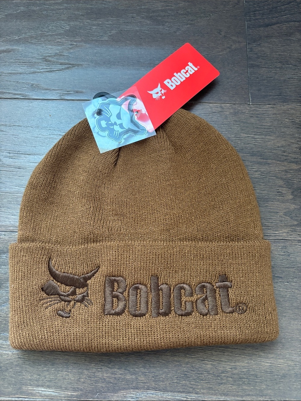 BOBCAT Knit cuffed beanie,embroidered logo, winter warm, - unisex OSFM
